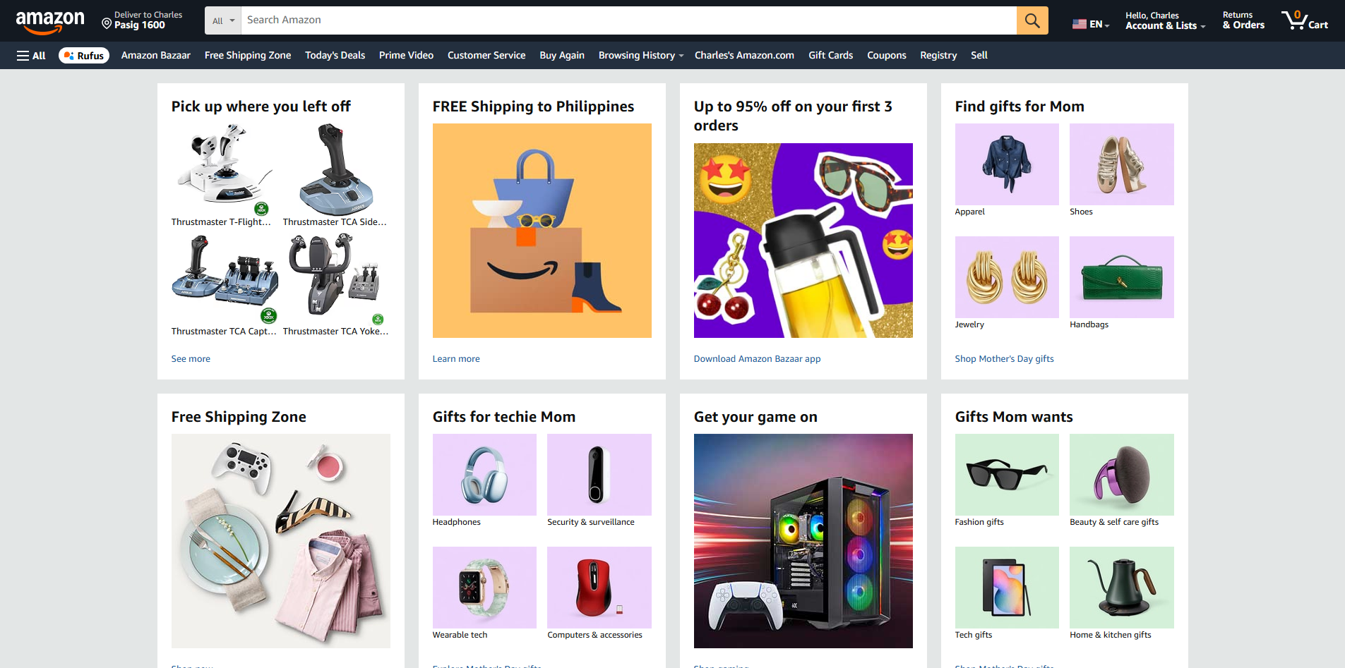 Screenshot of Amazon