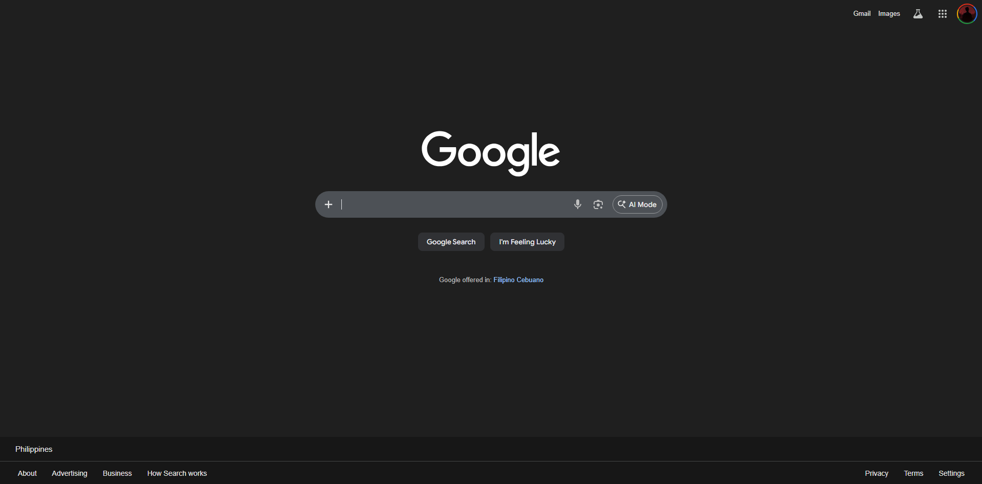 Screenshot of Google