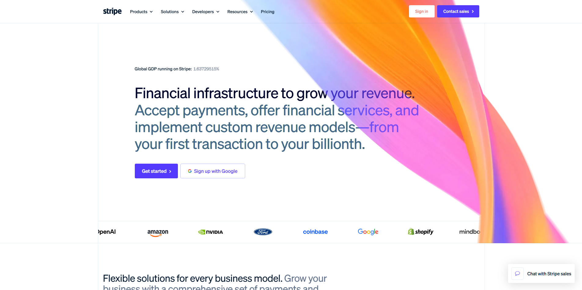 Screenshot of Stripe